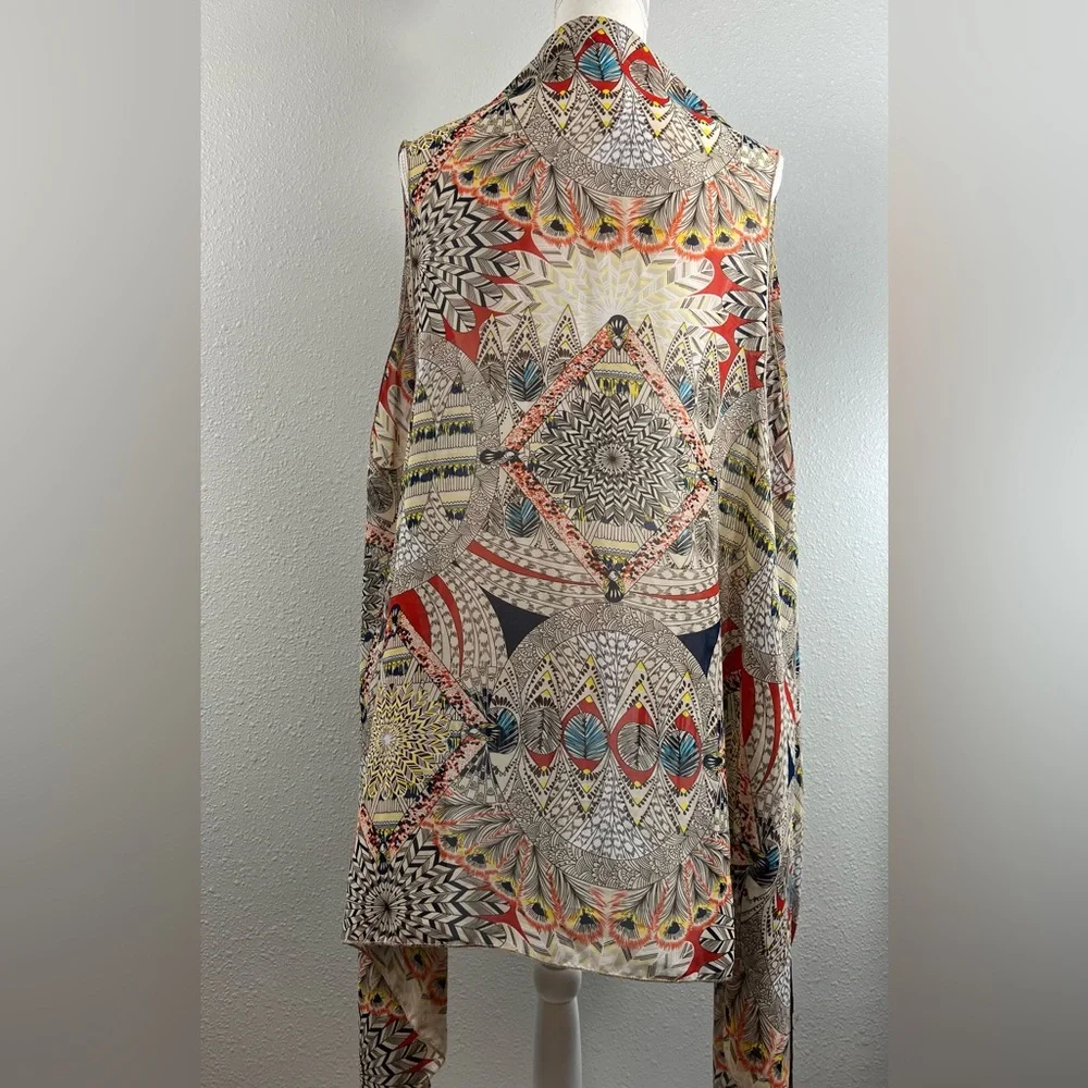 Kimono Womens Sleeveless Tribal Boho Fringe Open Front Wrap Boho Fall - Picture 3 of 7